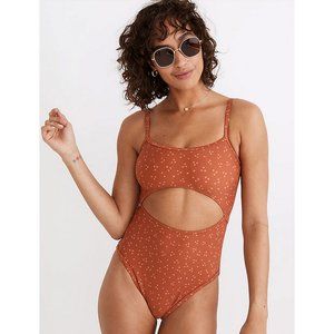 Madewell Second Wave Cutout One Piece Swimsuit in Night Stars, Small